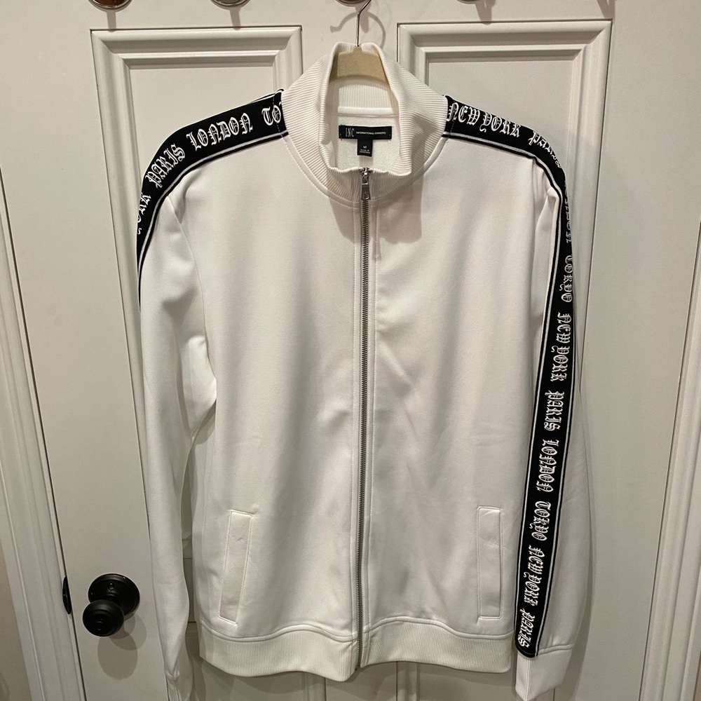 Men’s White/Black Track Jacket.